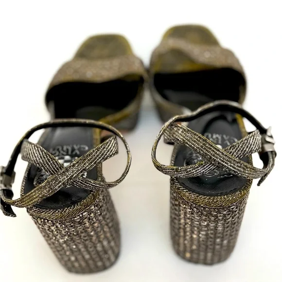 Vince Camuto Silver Heels with Embellished Strap - Picture 15 of 16